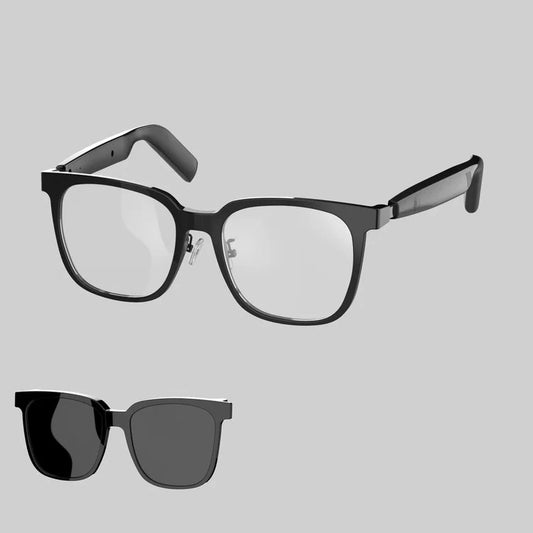 2-in-1 Smart Glasses with Bluetooth Audio & Magnetic Interchangeable Lenses