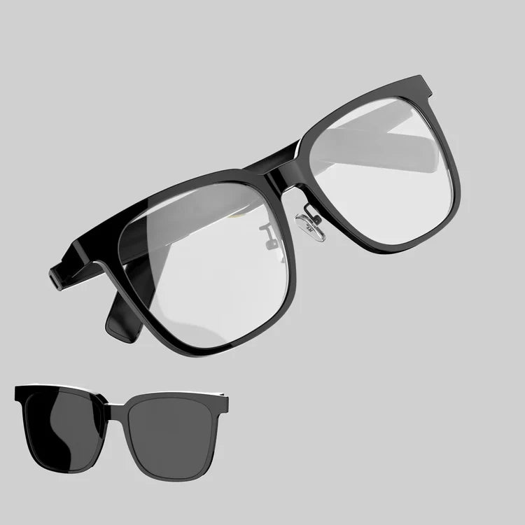 2-in-1 Smart Glasses with Bluetooth Audio & Magnetic Interchangeable Lenses