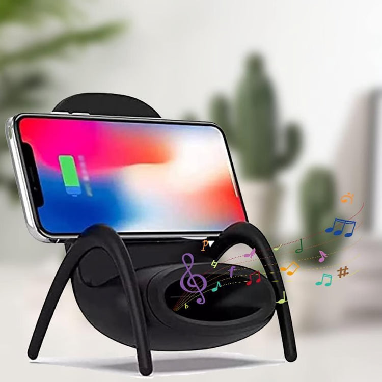 Portable Mini Chair Wireless Charger with Built-In Speaker