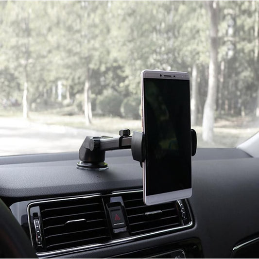 Retractable Car Phone Mount Holder with 360° Rotation & Telescopic Design