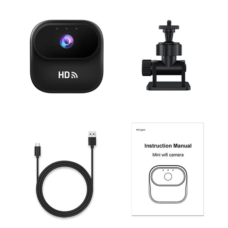 Mini WiFi Security Camera with Motion Tracking for Indoor Monitoring