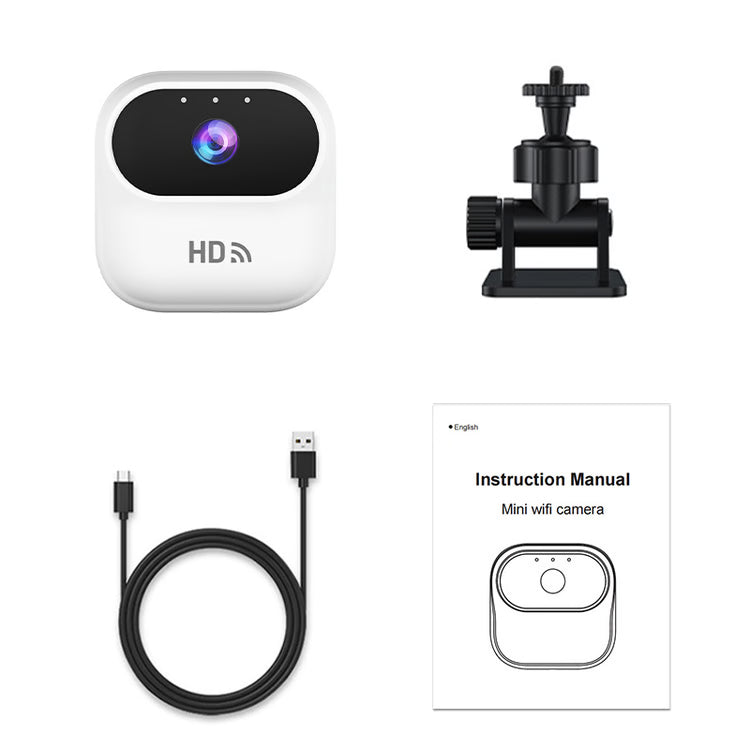 Mini WiFi Security Camera with Motion Tracking for Indoor Monitoring